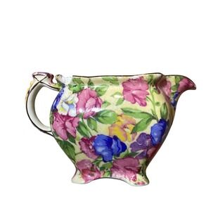 Royal Winton Creamer Multicolor Fair Sweet Pea Chintz Floral Chip Minor Flaws